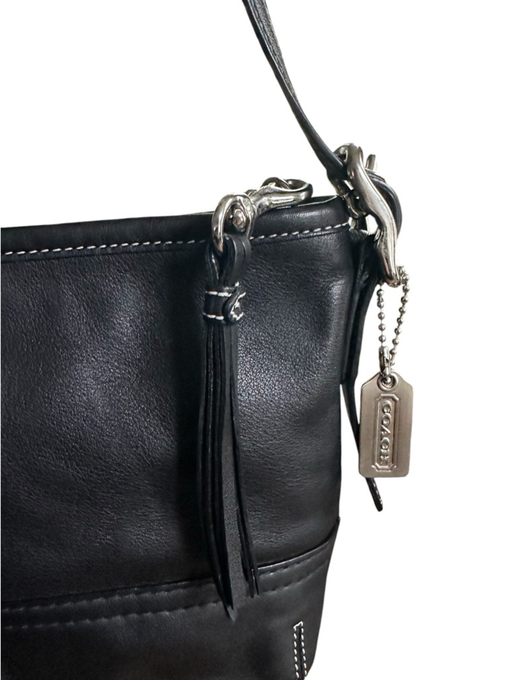 Coach Mini Black Leather Shoulder Bag Y2K 90s Underarm Purse Style 1507 - Picture 7 of 13